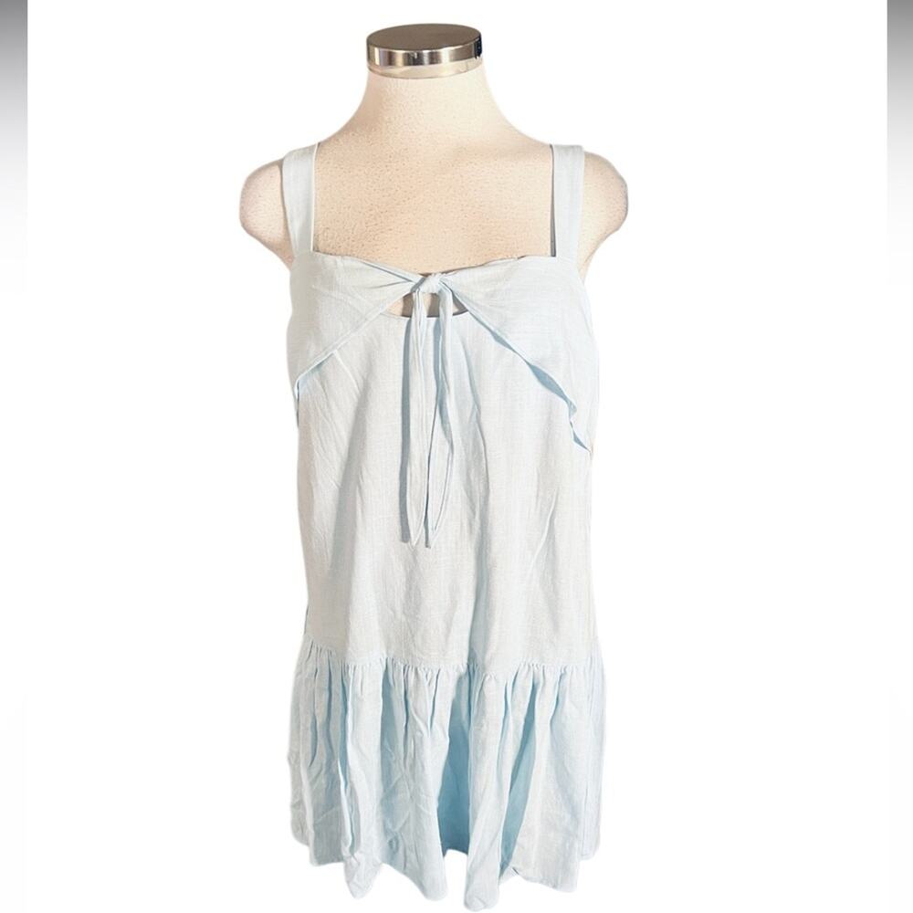 Sunday In Brooklyn Mini Blue Dress  Front Tie Size Small NWOT